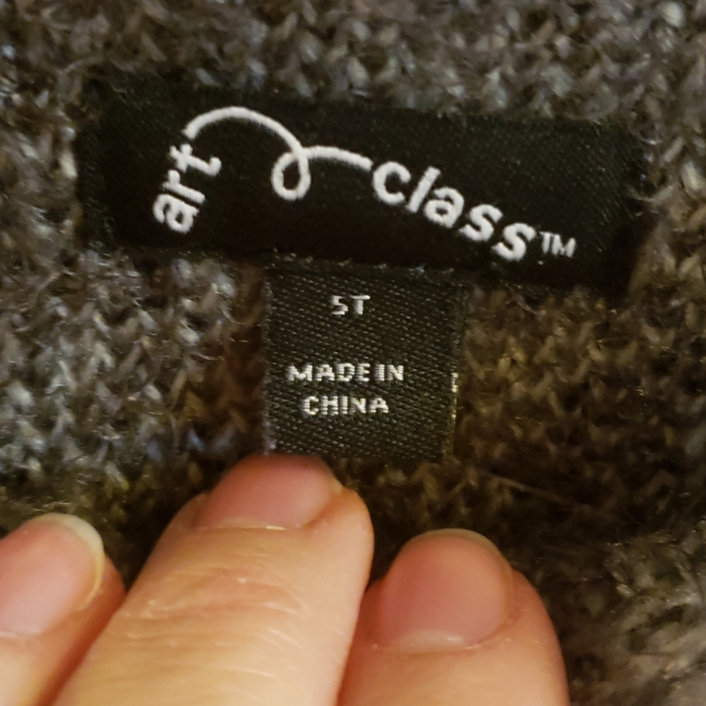 Art Class black gray leopard print sweaterdress 5T - Picture 5 of 6